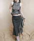 Heart Peplum Top & Collar